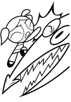 A coloring page of powerpuff girls